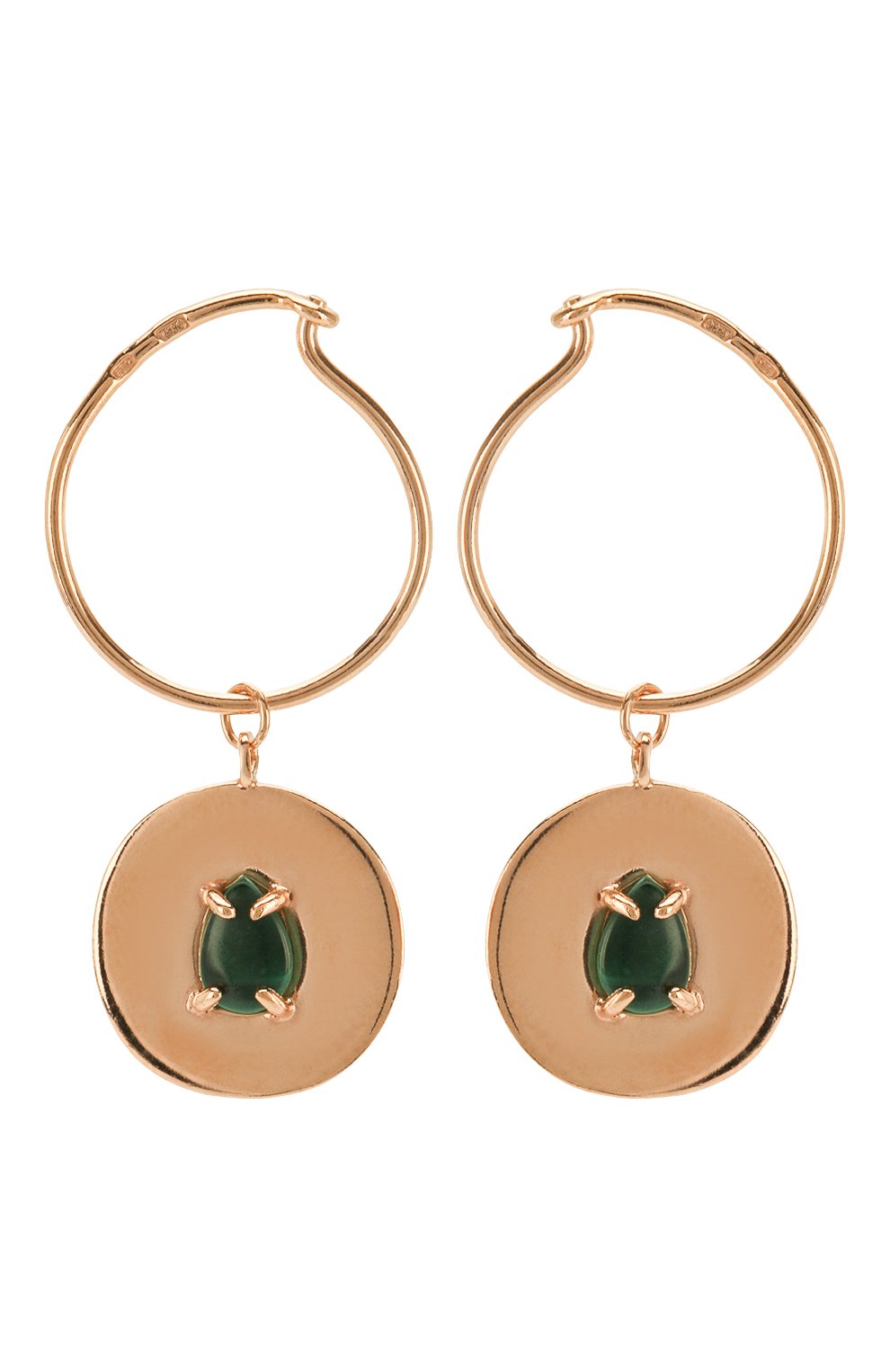 Серьги с малахитом: лев  MOONKA, арт. in-er-mal, фото 1