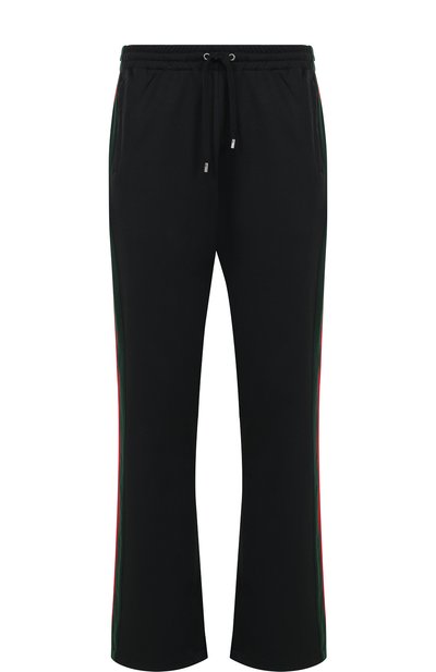 Брюки прямого кроя с лампасами и поясом на резинке GUCCI, арт. 493657/X7A90, фото 1