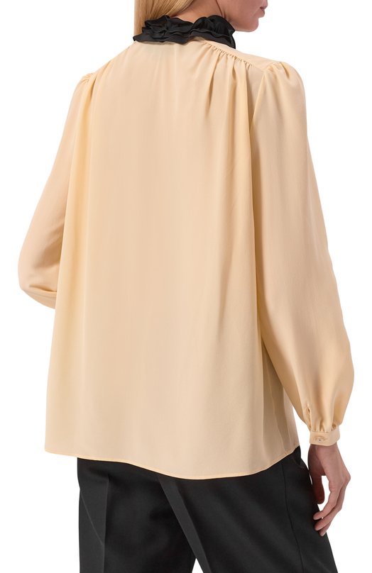 Шелковая блузка Valentino 7B3AB7R0/21B Кремовый  7B3AB7R0/21B Фото 4