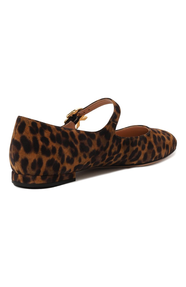 Женские балетки mary ribbon 05 GIANVITO ROSSI леопардового цвета, арт. G22164.05CU0.CMDALLP | Фото 5 (Драгоценные камни: Проставлено; Материал внутренний: Натуральная кожа; Подошва: Плоская; Каблук высота: Низкий; Материал сплава: Проставлено; Материал внешний: Натуральная кожа)