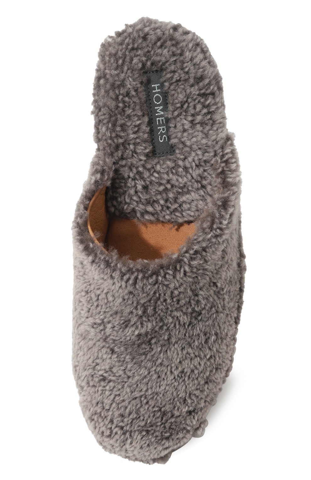 Домашние туфли из овчины HOMERS AT HOME серого цвета по цене 19950 руб., арт. 19456/CURLY, фото 6 Домашние туфли из овчины HOMERS AT HOME, арт. 19456/CURLY, фото 6