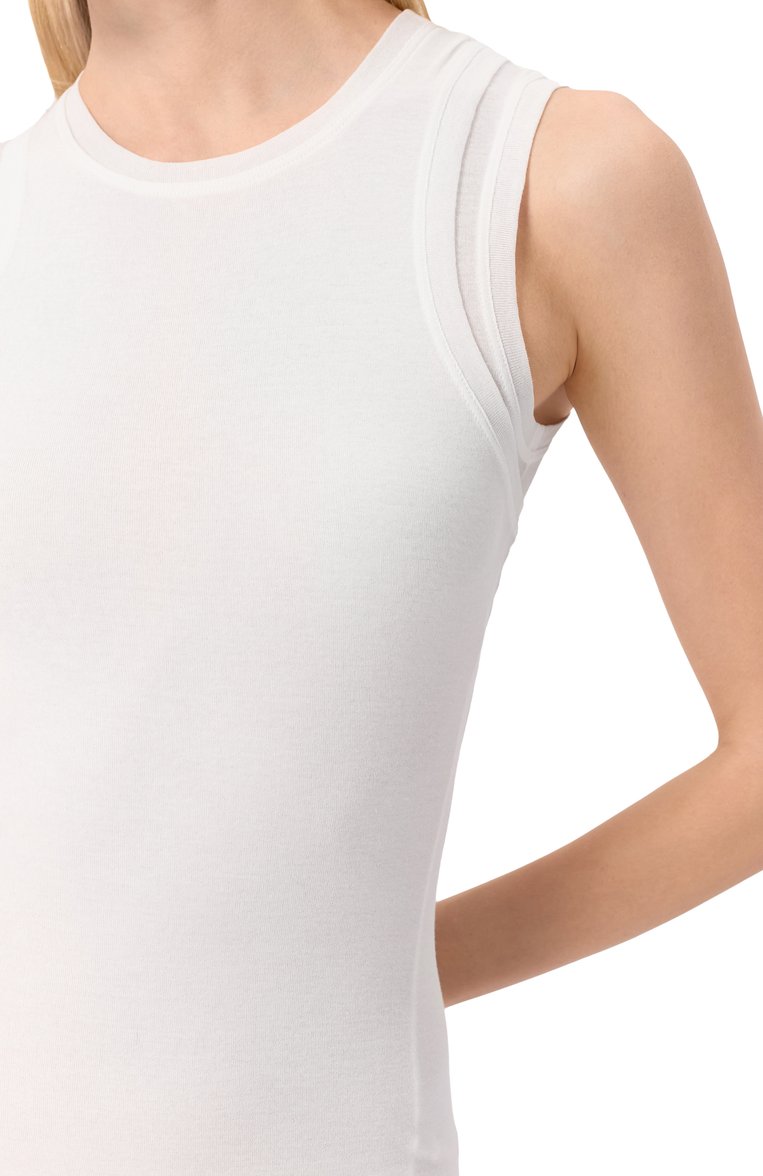 Женское хлопковое платье JIL SANDER белого цвета, арт. J02CT0505/J20249 | Фото 5 (Материал внешний: Хлопок; Случай: Повседневный; Длина Ж (юбки, платья, шорты): До колена; Женское Кросс-КТ: Платье-одежда; Стили: Минимализм; Рукава: Без рукавов)