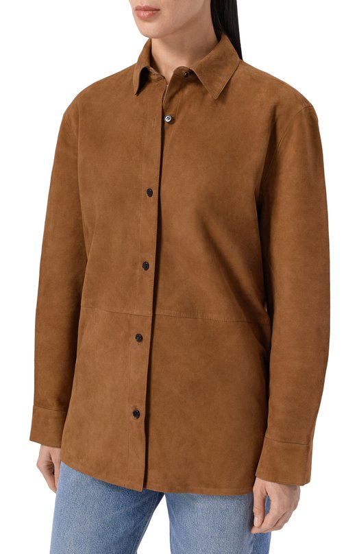 Замшевая рубашка Theory P0700503 Коричневый  P0700503 Фото 3