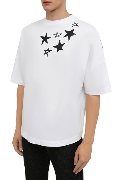 Хлопковая футболка PALM ANGELS белого цвета по цене 26950 руб., арт. PMAA002F21JER0040110, фото 3 Хлопковая футболка PALM ANGELS, арт. PMAA002F21JER0040110, фото 3