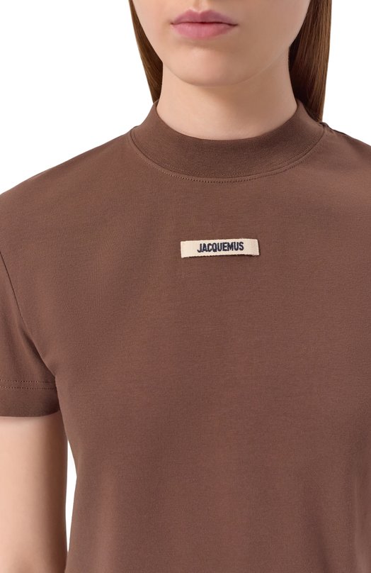 Хлопковая футболка Jacquemus 24ETSW00133AJ0/0124 Коричневый  24ETSW00133AJ0/0124 Фото 5