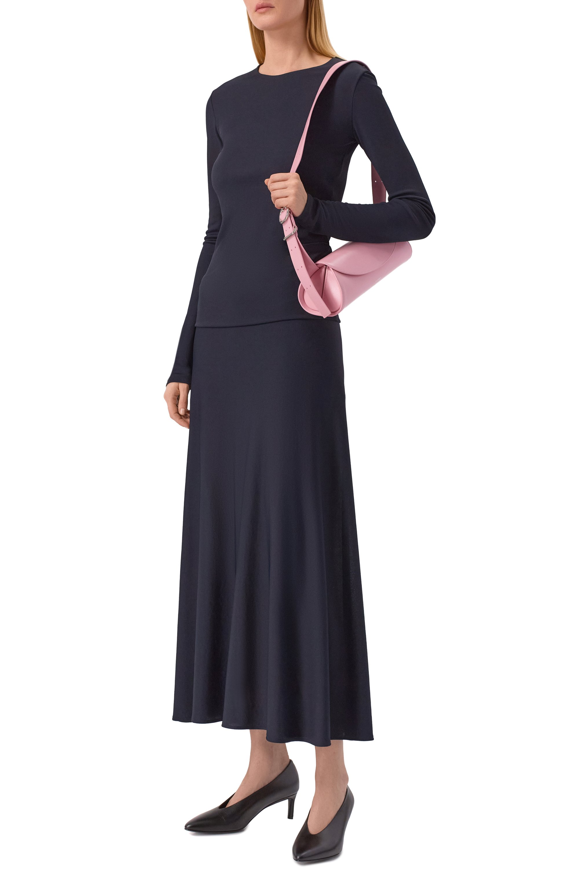 Юбка из вискозы JIL SANDER синего цвета по цене 112500 руб., арт. J04MA0103/J65016, фото 2 Юбка из вискозы JIL SANDER, арт. J04MA0103/J65016, фото 2