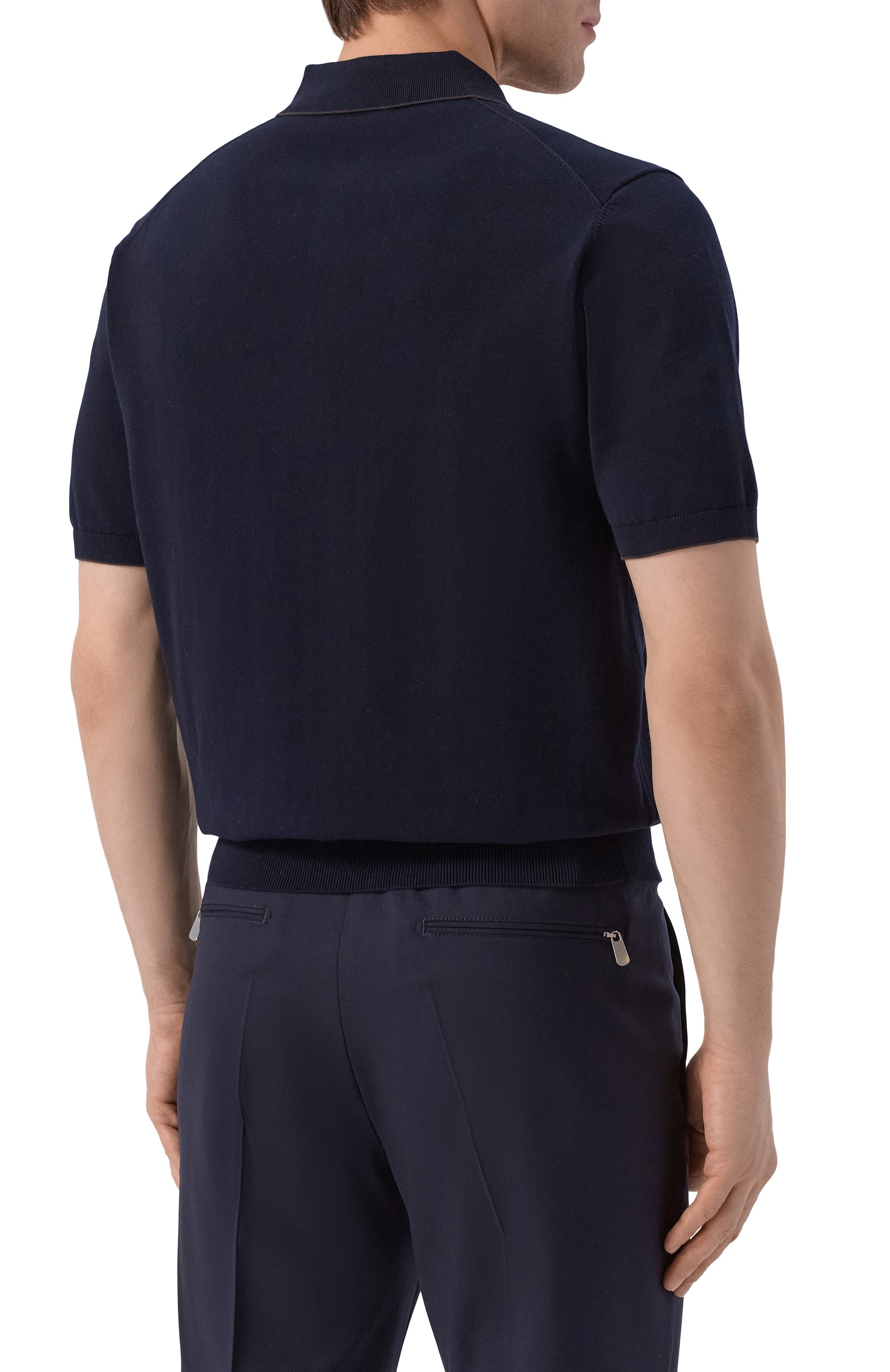 Хлопковое поло VAN LAACK темно-синего цвета по цене 27300 руб., арт. VL-SANDR0-SBF/S00301, фото 4 Хлопковое поло VAN LAACK, арт. VL-SANDR0-SBF/S00301, фото 4