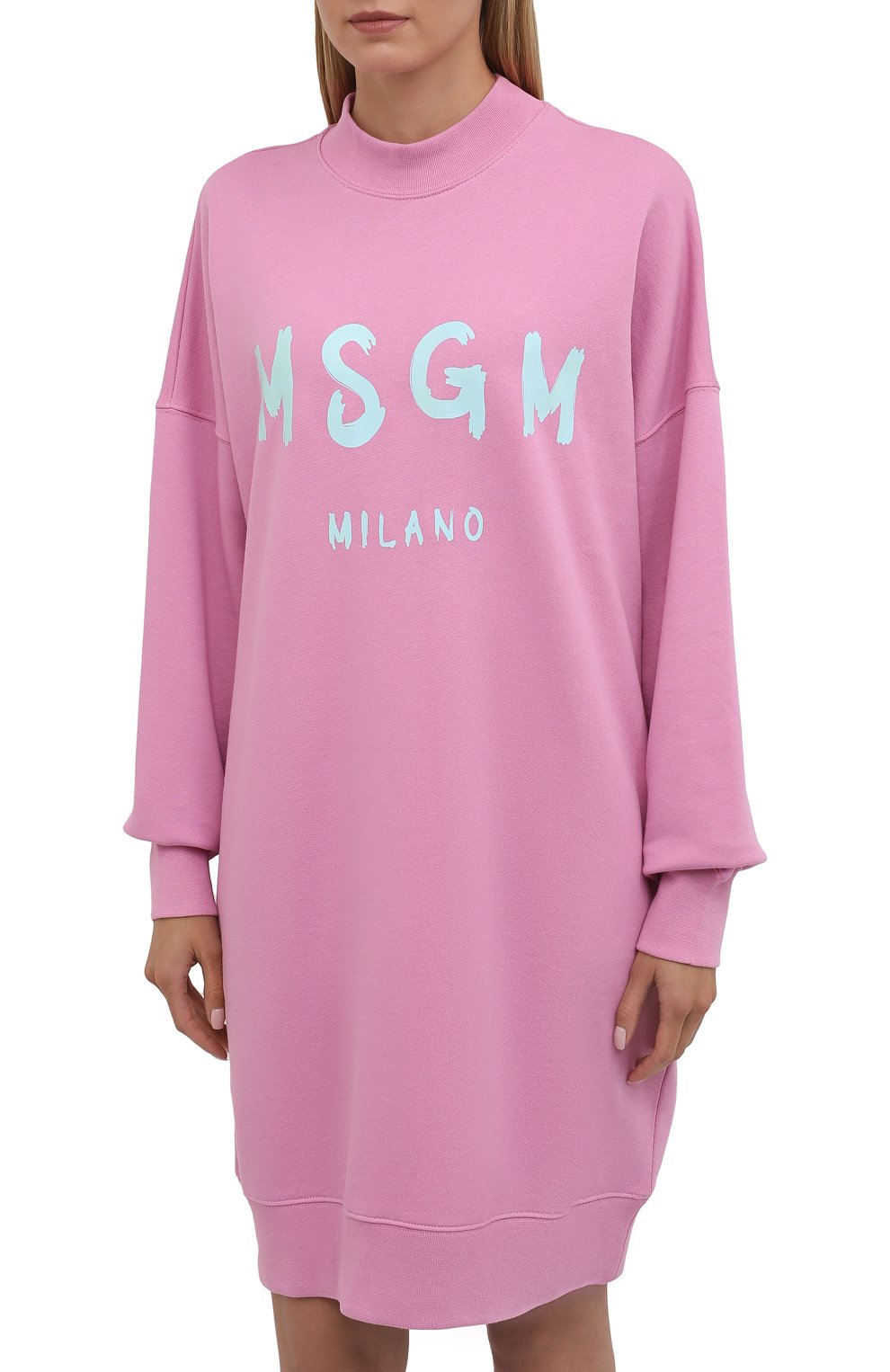 Хлопковое платье MSGM розового цвета по цене 32150 руб., арт. 3141MDA511 217799, фото 3 Хлопковое платье MSGM, арт. 3141MDA511 217799, фото 3