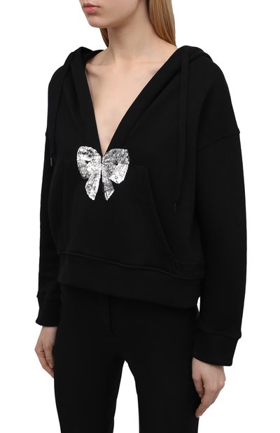 Хлопковое худи VALENTINO черного цвета по цене 145500 руб., арт. XB3MF13U73T, фото 3 Хлопковое худи VALENTINO, арт. XB3MF13U73T, фото 3