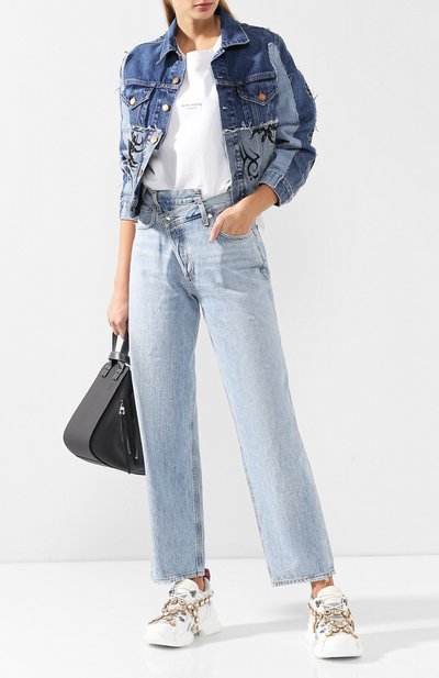 Комбинированные кроссовки flashtrek с отделкой кристаллами GUCCI, арт. 541445/GGZ50, фото 2