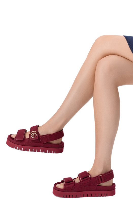 Текстильные сандалии Gucci 816630/FAD9G Бордовый  816630/FAD9G Фото 2