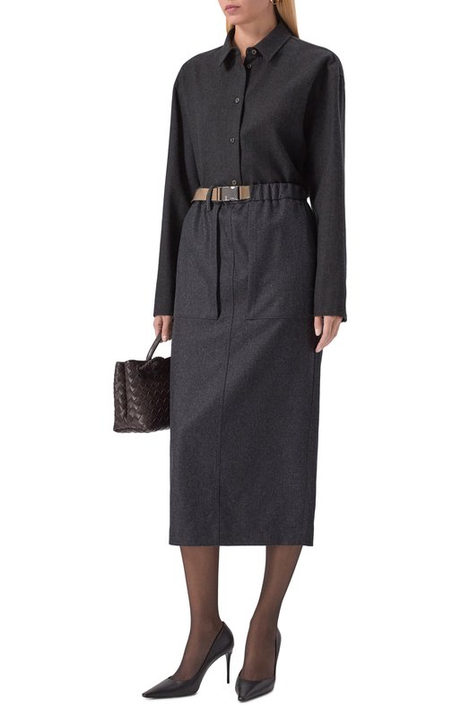 Шерстяная юбка Brunello Cucinelli M038PG3938 Серый  M038PG3938 Фото 2