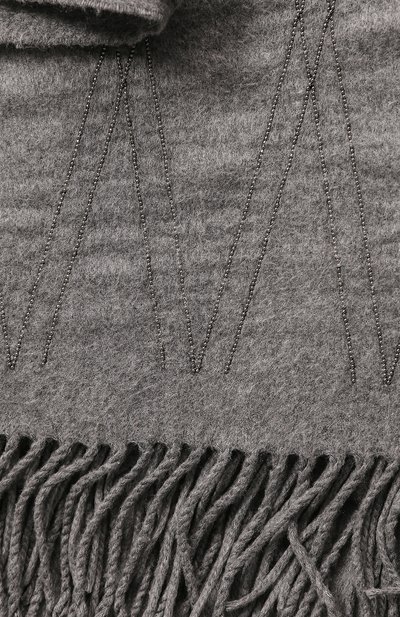 Шелковый плед BRUNELLO CUCINELLI светло-серого цвета по цене 122000 руб., арт. MPAG90A34, фото 2 Шелковый плед BRUNELLO CUCINELLI, арт. MPAG90A34, фото 2