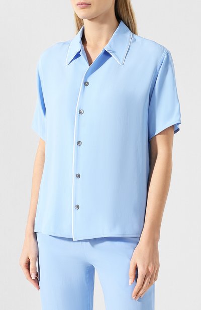 Блузка MARNI голубого цвета по цене 34300 руб., арт. CAMAW49IM0/TA089, фото 3 Блузка MARNI, арт. CAMAW49IM0/TA089, фото 3