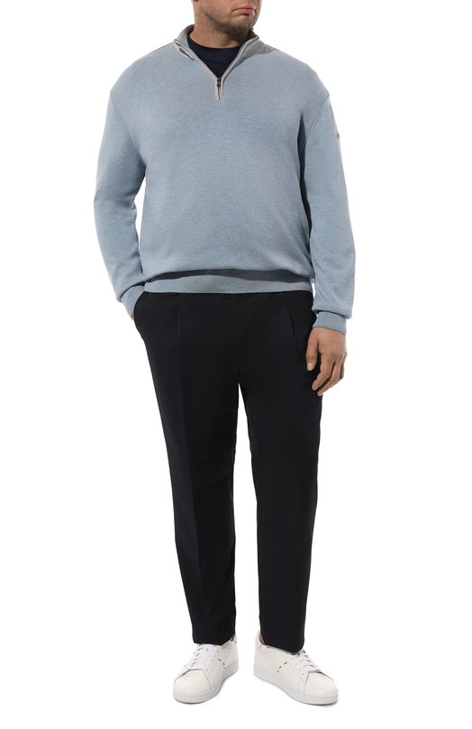 Джемпер из хлопка и кашемира Paul&Shark 24411611/3XL-6XL Голубой  24411611/3XL-6XL Фото 2