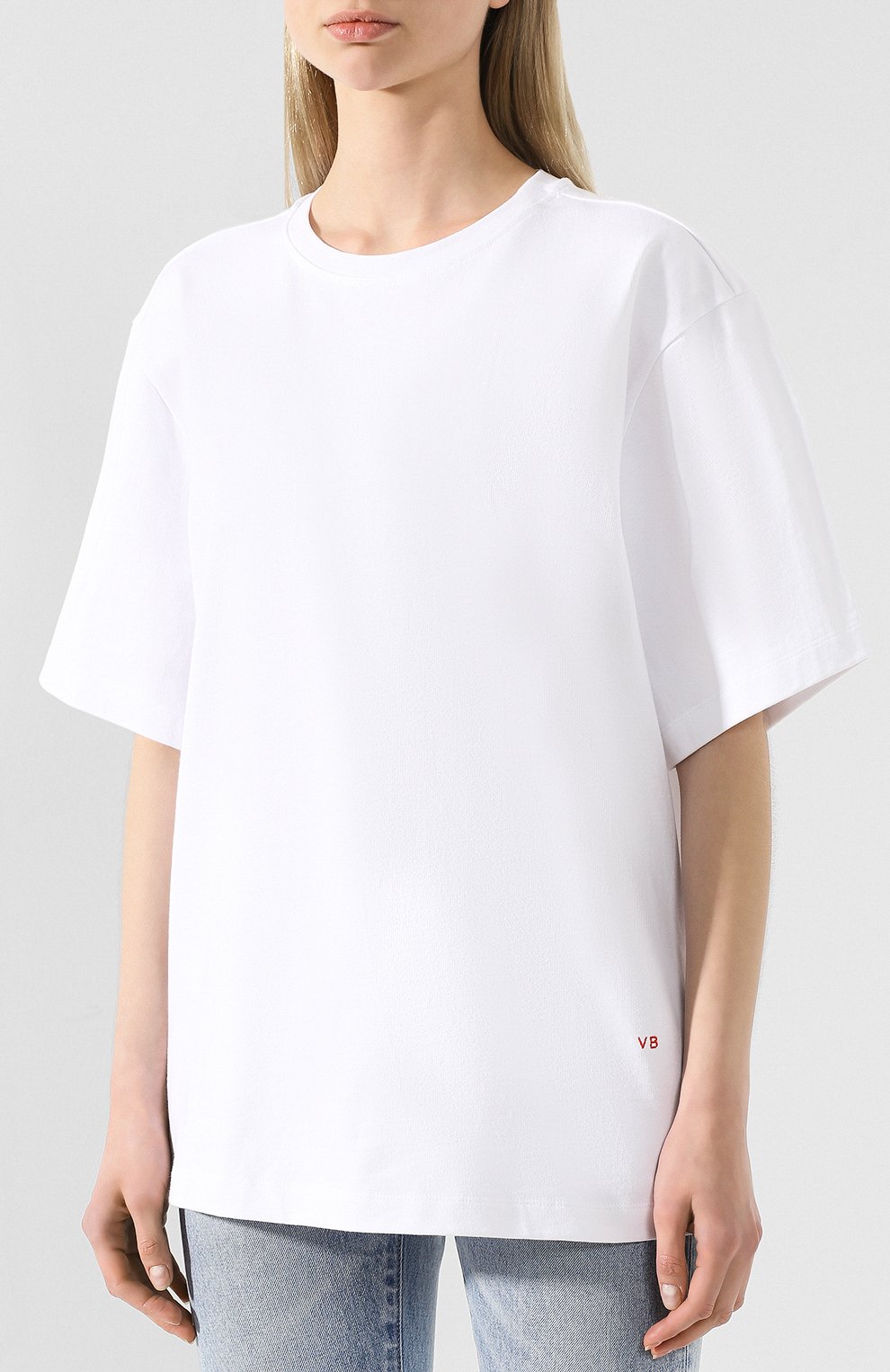 Хлопковая футболка VICTORIA BECKHAM, арт. TP JRS 1813 MSS19 HEAVY WEIGHT JERSEY, фото 3