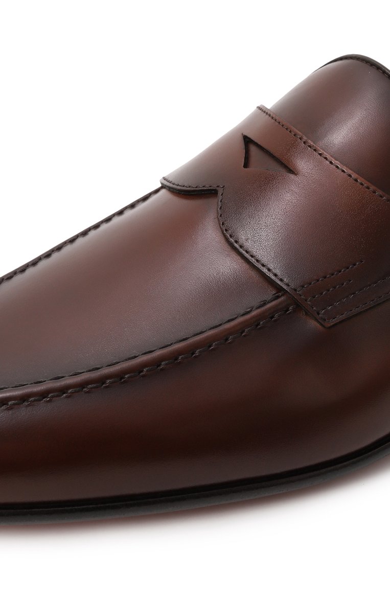 Мужские кожаные пенни-лоферы SANTONI темно-коричневого цвета, арт. MCNG19044LA3GNTG | Фото 7 (Материал сплава: Проставлено; Нос: Не проставлено; Материал внешний: Натуральная кожа; Материал внутренний: Натуральная кожа; Стили: Классический)