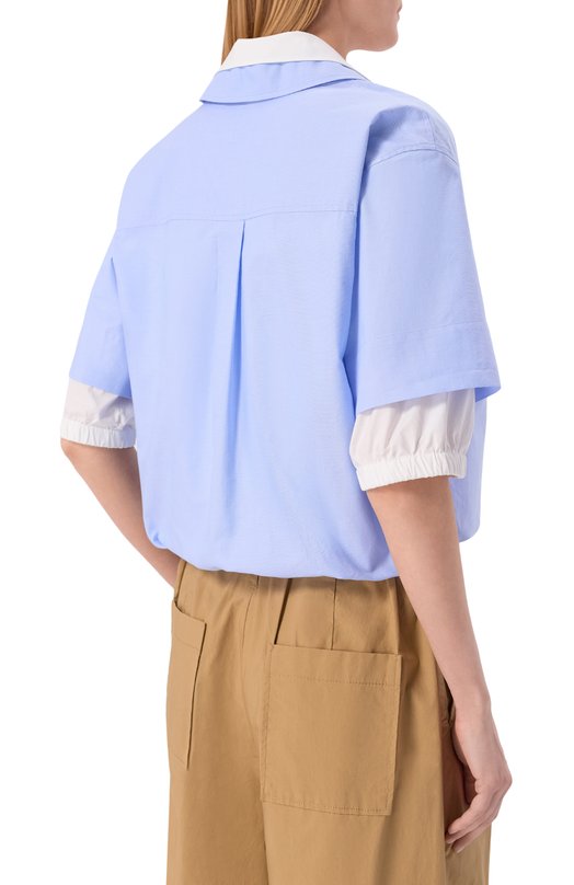 Хлопковая рубашка Dorothee Schumacher 448516 Голубой  448516 Фото 4