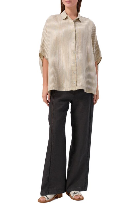 Льняная рубашка 120% Lino 33ALIW1PLA/000G470 Бежевый  33ALIW1PLA/000G470 Фото 2