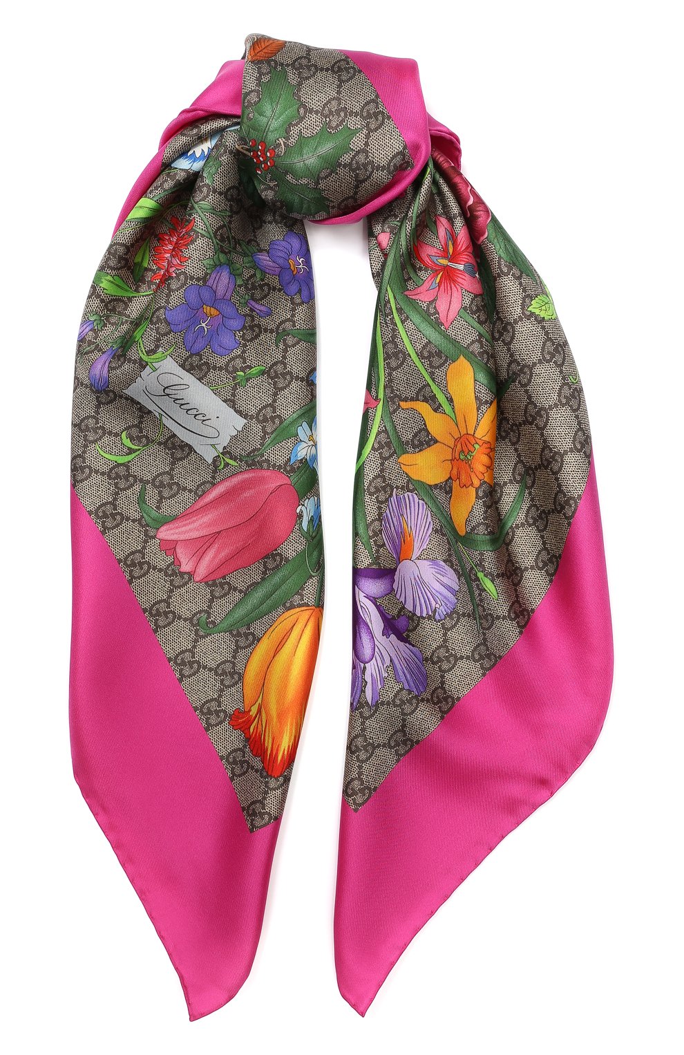 Шелковый платок с принтом flora  GUCCI, арт. 551266/3G001, фото 1