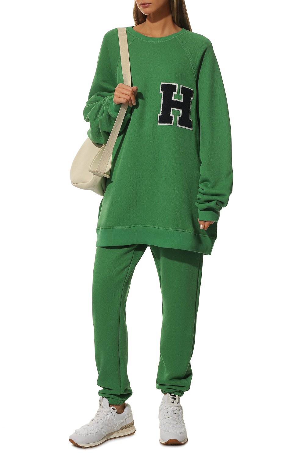 Свитшот из хлопка и кашемира HALFBOY зеленого цвета по цене 49500 руб., арт. H04WFCR1302, фото 2 Свитшот из хлопка и кашемира HALFBOY, арт. H04WFCR1302, фото 2
