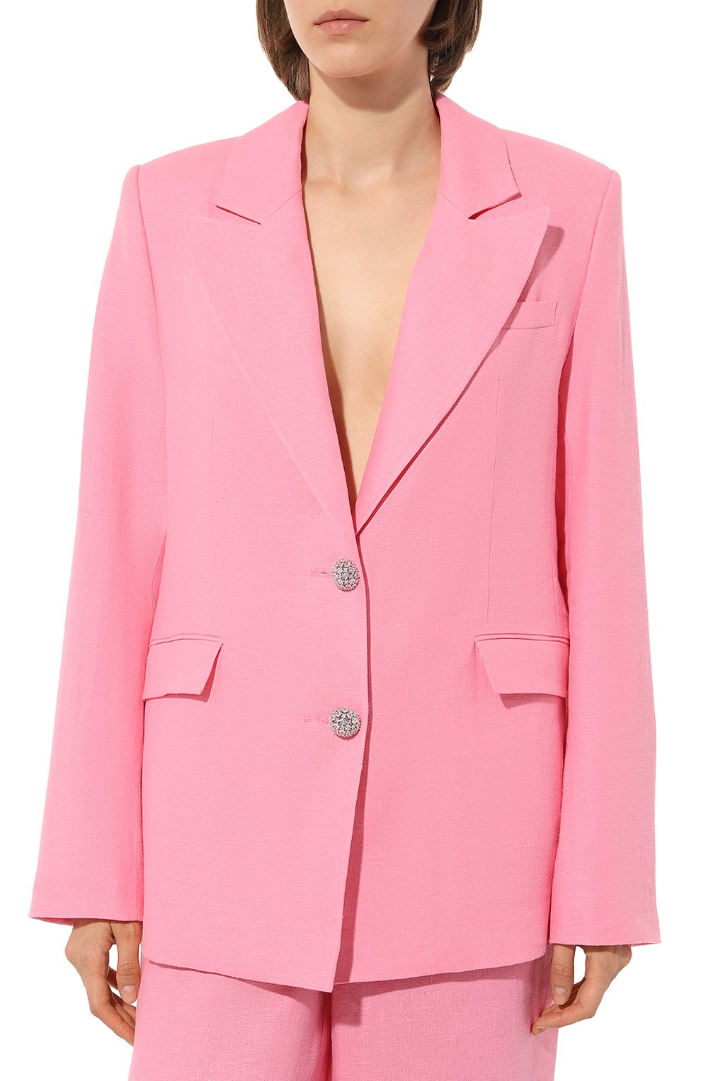 Льняной жакет ALINE розового цвета по цене 28500 руб., арт. AL040701, фото 3 Льняной жакет ALINE, арт. AL040701, фото 3