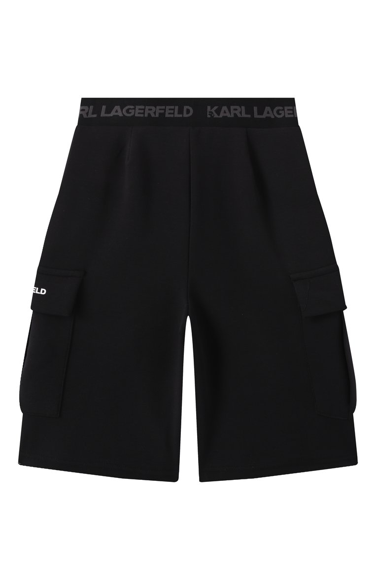 Детские шорты-карго KARL LAGERFELD KIDS черного цвета, арт. Z30412 | Фото 2 (Материал сплава: Проставлено; Нос: Не проставлено; Случай: Повседневный; Материал внешний: Хлопок, Синтетический материал; Ростовка одежда: 7 лет | 122 см, 12 лет | 152 см, 13 - 15 лет | 158 см, 9 лет | 134 см, 16 лет | 164 см)