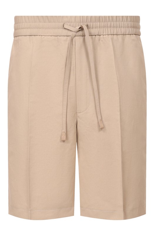 Шорты изо льна и хлопка Brioni RP3G0L/PA106 Бежевый RP3G0L/PA106