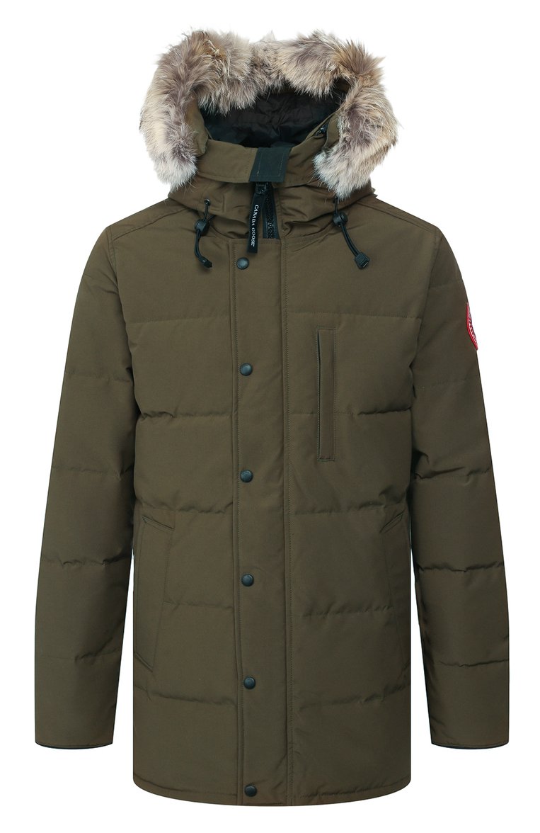 Мужская пуховик с меховой отделкой carson CANADA GOOSE хаки цвета, арт. 3805M | Фото 1 (Материал внешний: Синтетический материал; Мужское Кросс-КТ: Пуховик-верхняя одежда, Верхняя одежда, пуховик-короткий; Рукава: Длинные; Материал подклада: Синтетический материал; Стили: Милитари; Статус проверки: Проверена категория; Длина (верхняя одежда): До середины бедра; Материал утеплителя: Пух и перо; Драгоценные камни: Проставлено; Материал сплава: Проставлено)