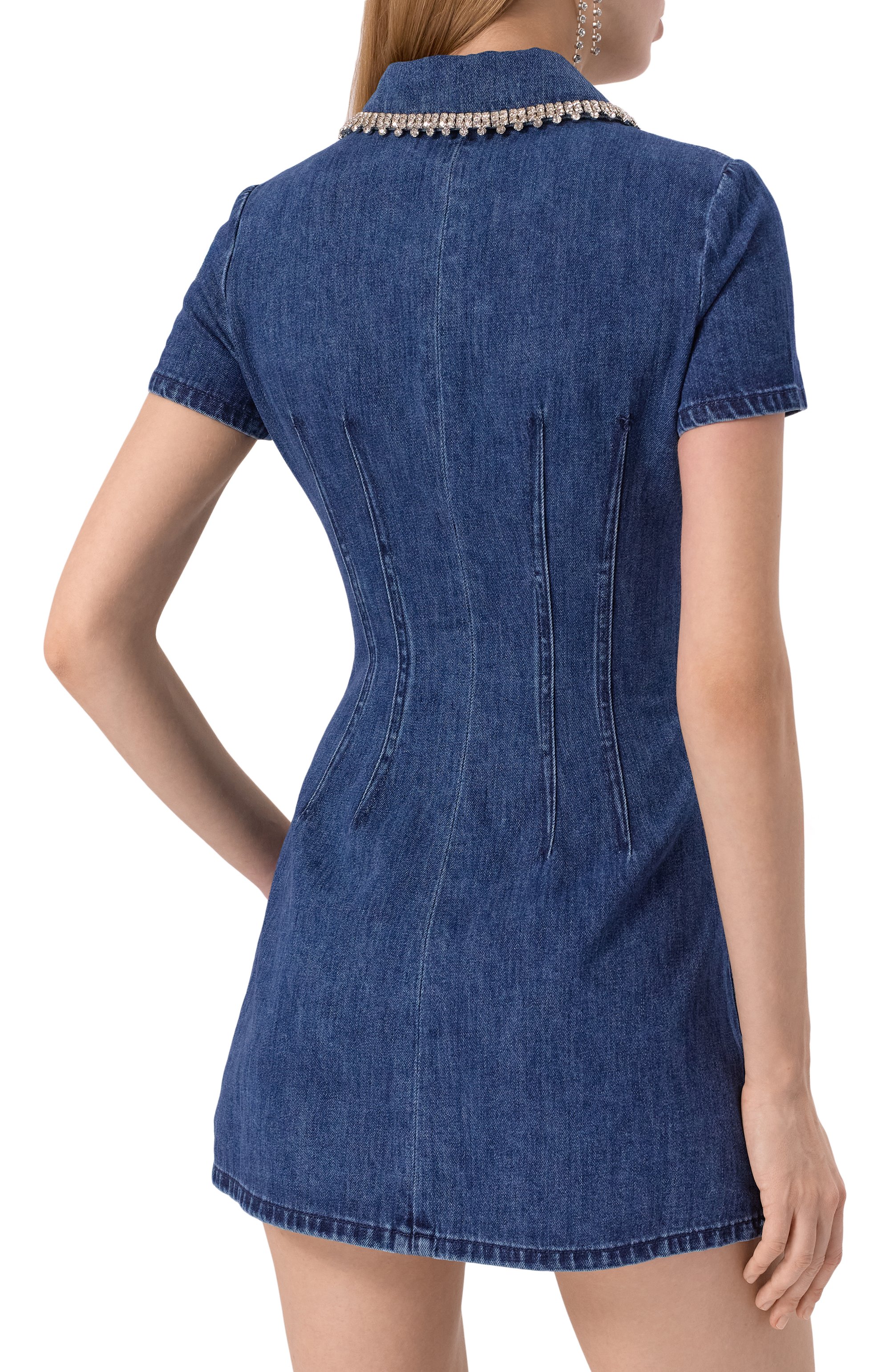 Джинсовое платье SELF-PORTRAIT, арт. SS24921SBL, фото 4