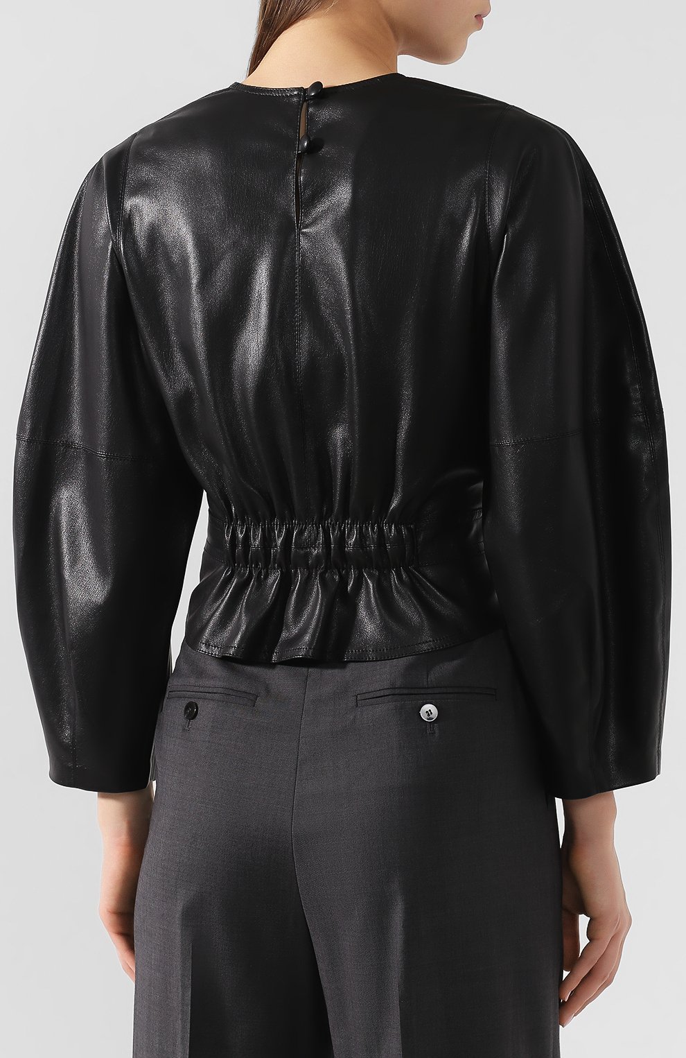 Топ с поясом NANUSHKA, арт. C0RSA_BLACK_VEGAN LEATHER VEGAN LEATHER, фото 4