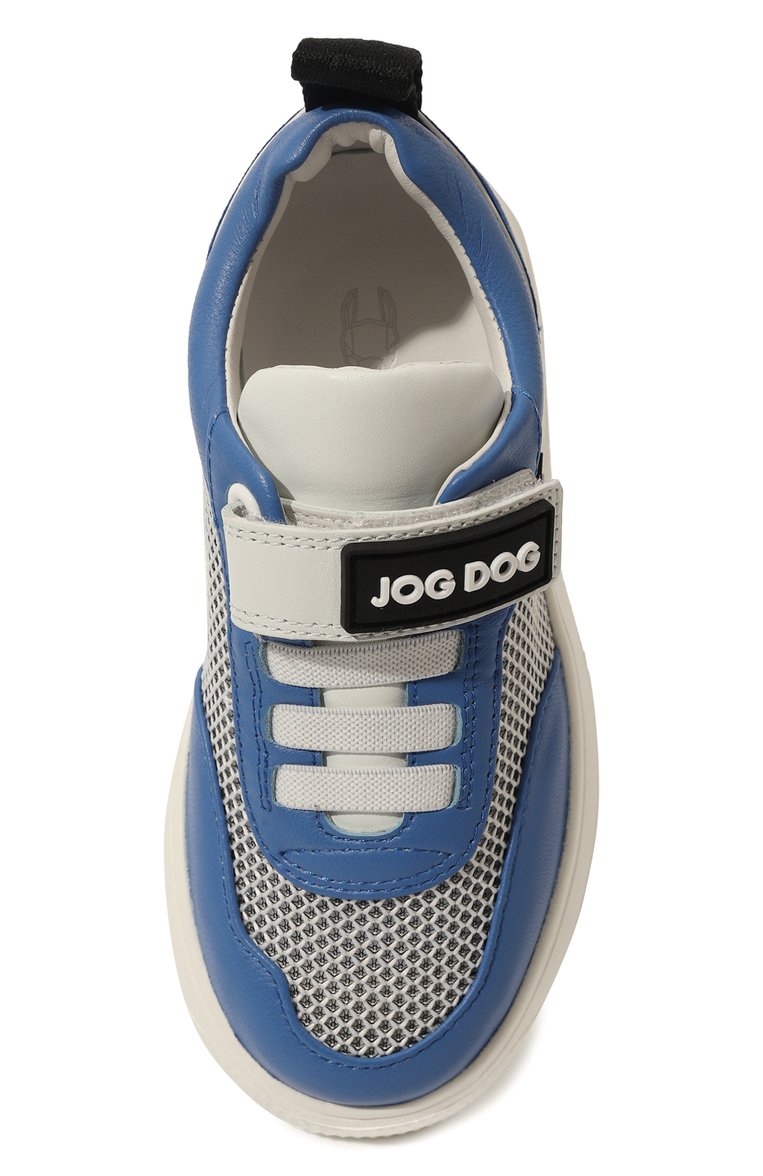 Детские кожаные кеды JOG DOG синего цвета, арт. 2639BUINF5-005 | Фото 4 (Нос: Не проставлено; Материал внешний: Текстиль, Натуральная кожа; Материал внутренний: Натуральная кожа; Мальчики Кросс-КТ: Обувь-низкие; Кросс-КТ: велькро; Автоматизация состава: Проставлено)