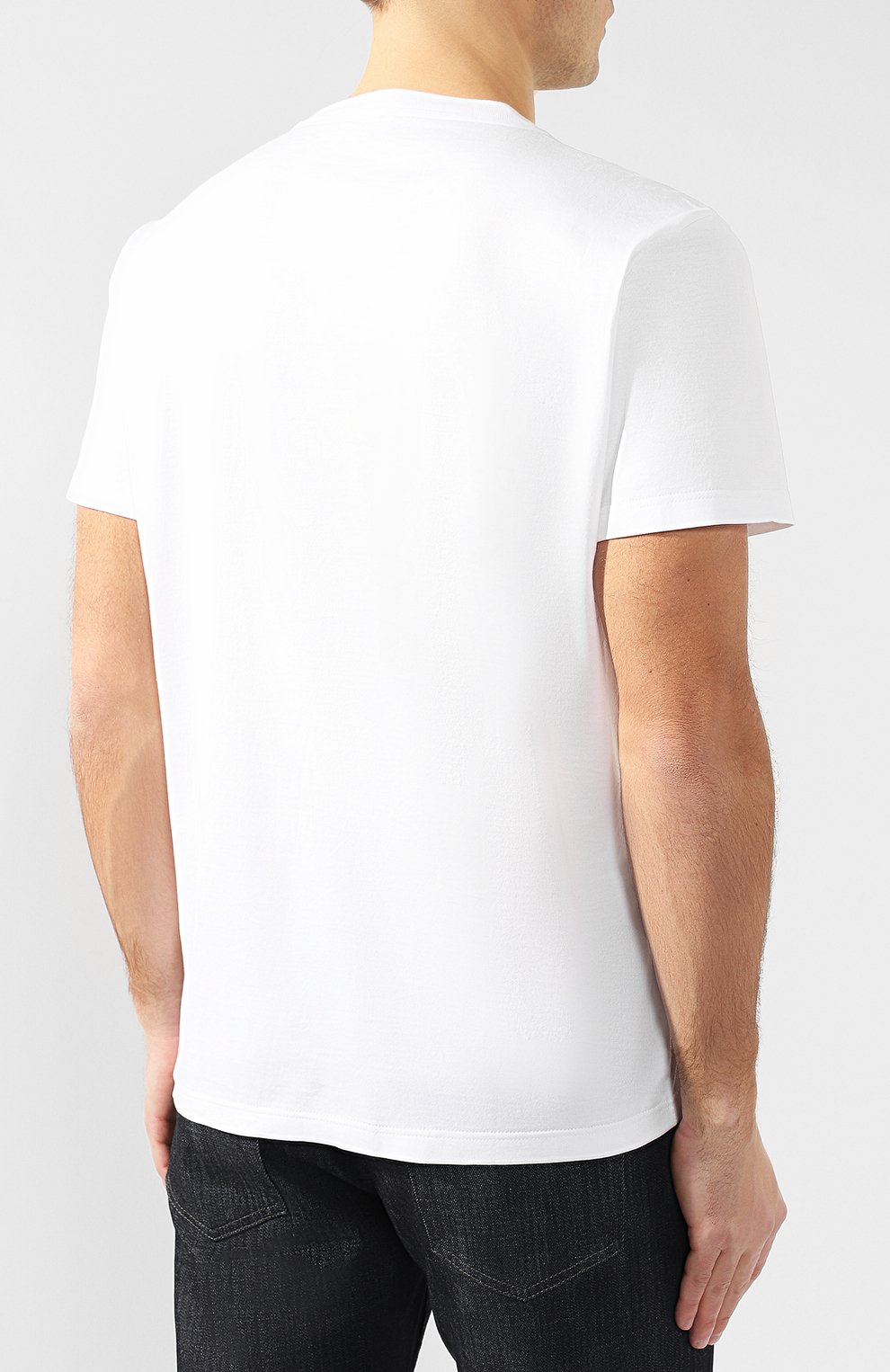 Хлопковая футболка с отделкой из кожи BERLUTI белого цвета по цене 45100 руб., арт. R14JRS13-001, фото 4 Хлопковая футболка с отделкой из кожи BERLUTI, арт. R14JRS13-001, фото 4