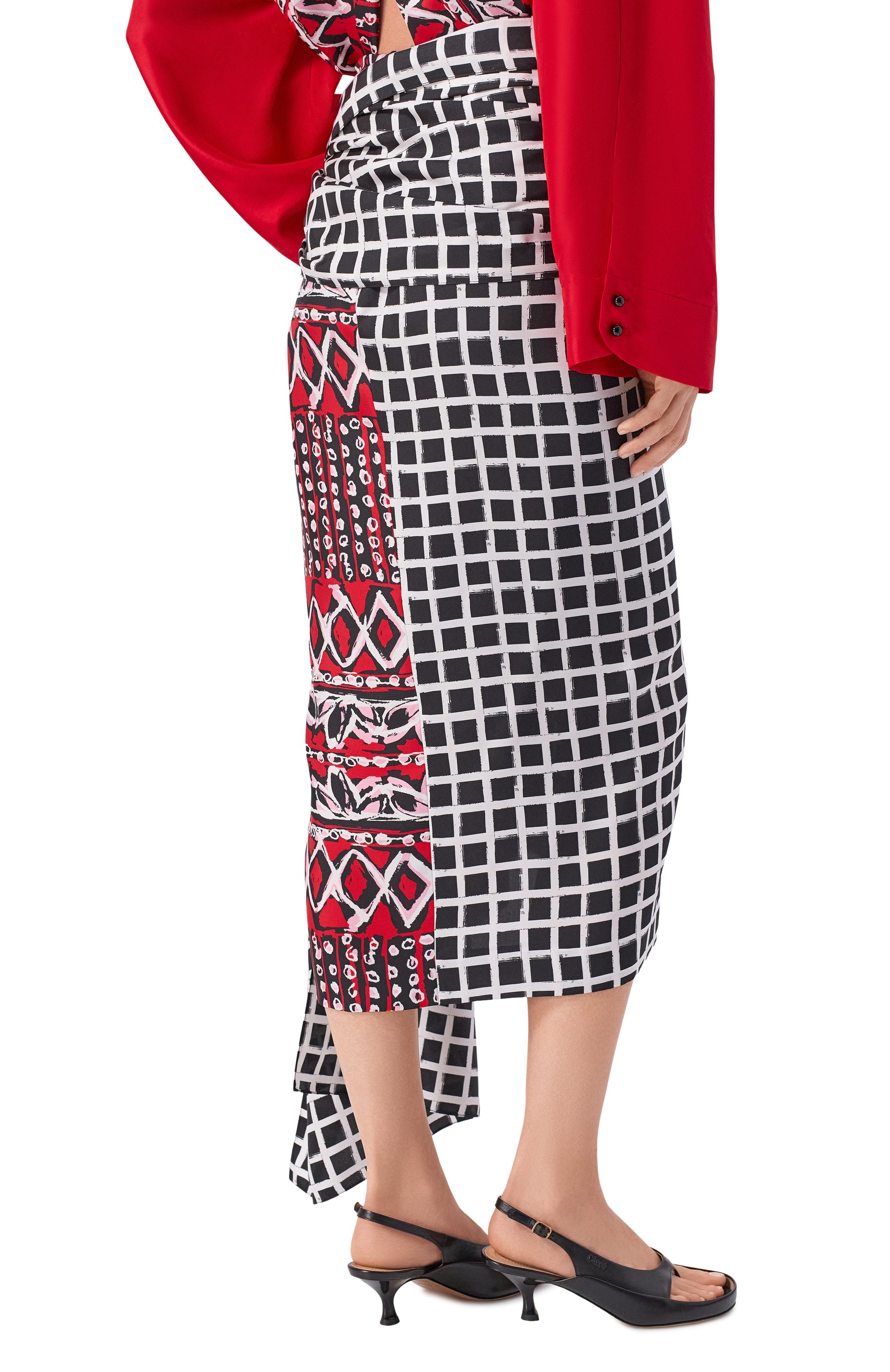Шелковая юбка LANVIN красного цвета по цене 225000 руб., арт. RW-ST0204-6349-E26, фото 4 Шелковая юбка LANVIN, арт. RW-ST0204-6349-E26, фото 4