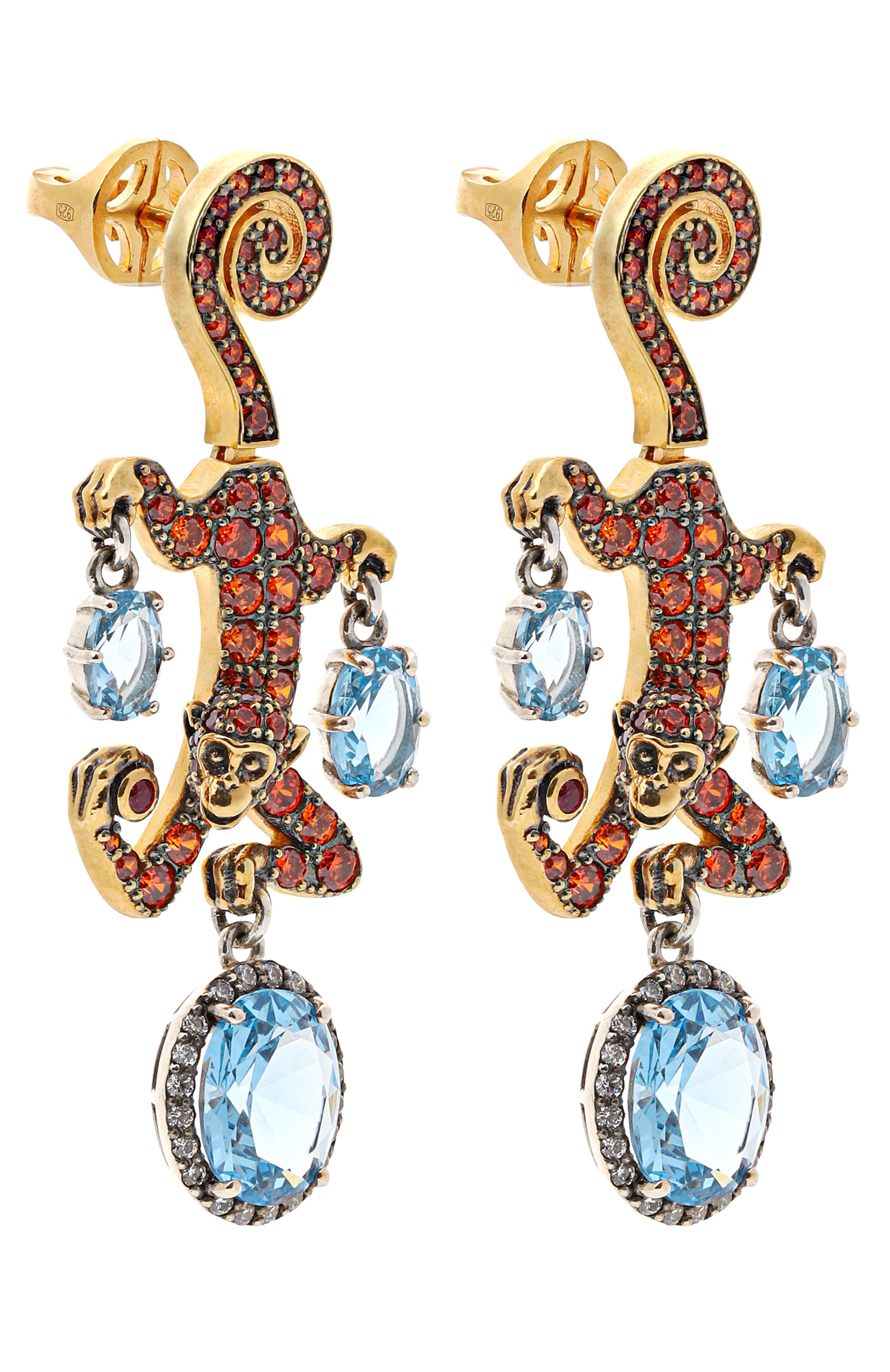 Серьги QUEENSBEE разноцветного цвета по цене 117480 руб., арт. 202427, фото 3 Серьги QUEENSBEE, арт. 202427, фото 3