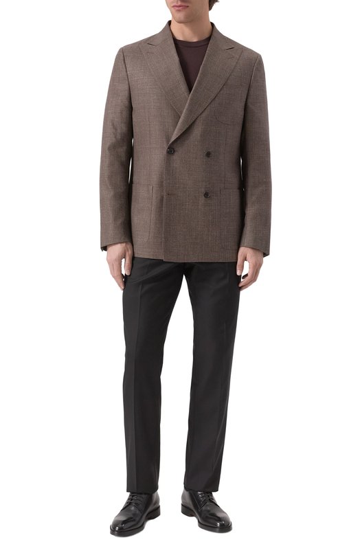 Пиджак из шерсти и шелка Corneliani 25X009-2516206 Коричневый  25X009-2516206 Фото 3