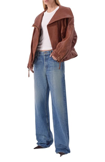 Женская кожаная куртка BALMAIN, арт. GF0TD230/LE37