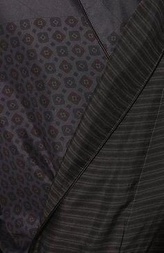 Мужской шелковый халат BRIONI темно-серого цвета, арт. NDV70L/P106L | Фото 5 (Материал внешний: Шелк; Длина (верхняя одежда): Длинные; Материал сплава: Проставлено; Драгоценные камни: Проставлено; Рукава: Длинные; Кросс-КТ: домашняя одежда)