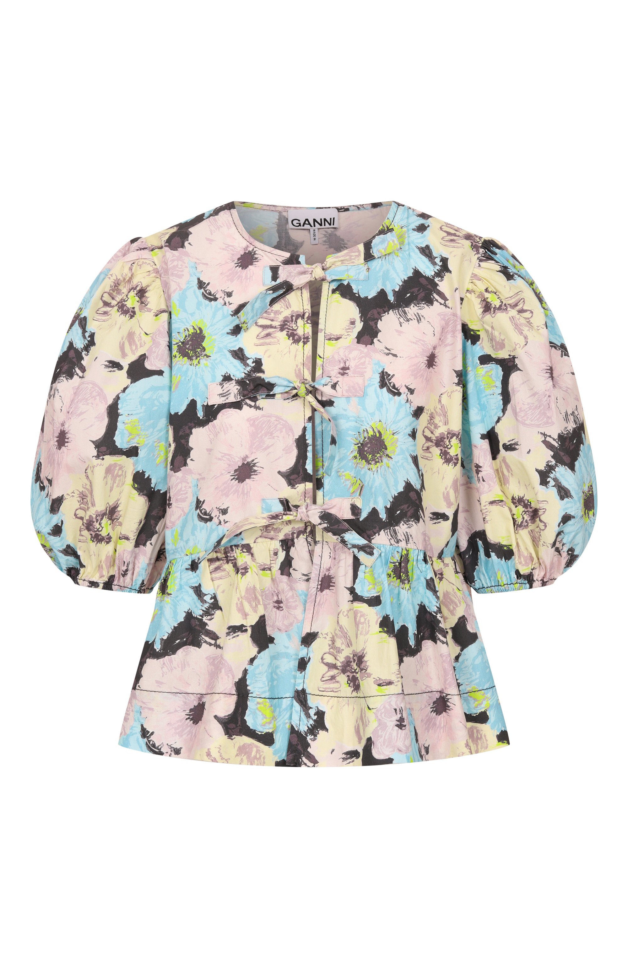 Хлопковая блузка GANNI, арт. W0317/999, фото 1