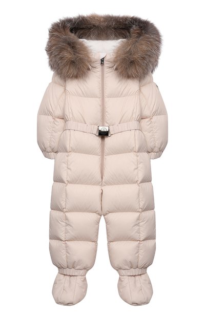 Пуховый комбинезон с мехом MONCLER, арт. G2-951-1G506-02-53079/12-18M, фото 1