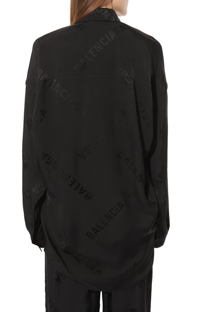 Рубашка из вискозы BALENCIAGA черного цвета по цене 173000 руб., арт. 773300/T0013, фото 4 Рубашка из вискозы BALENCIAGA, арт. 773300/T0013, фото 4