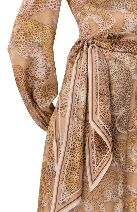 Шелковое платье Zimmermann 7103DC261 Леопардовый  7103DC261 Фото 4