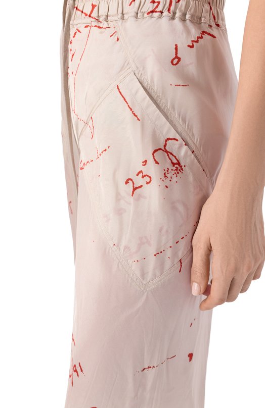 Атласные брюки Rick Owens RP01F6304/KP1 Кремовый  RP01F6304/KP1 Фото 5