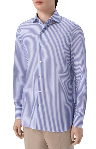 Хлопковая сорочка FINAMORE 1925 синего цвета по цене 46050 руб., арт. NAP0LI 1 EDUARD0 Z L/C0728, фото 3 Хлопковая сорочка FINAMORE 1925, арт. NAP0LI 1 EDUARD0 Z L/C0728, фото 3