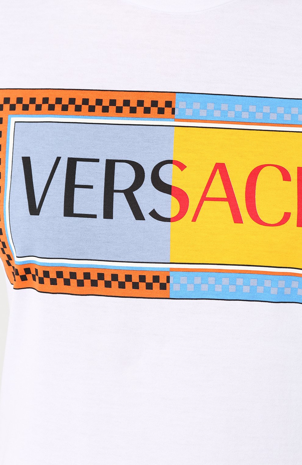 Хлопковая футболка VERSACE белого цвета по цене 38450 руб., арт. A82247/A228806, фото 5 Хлопковая футболка VERSACE, арт. A82247/A228806, фото 5