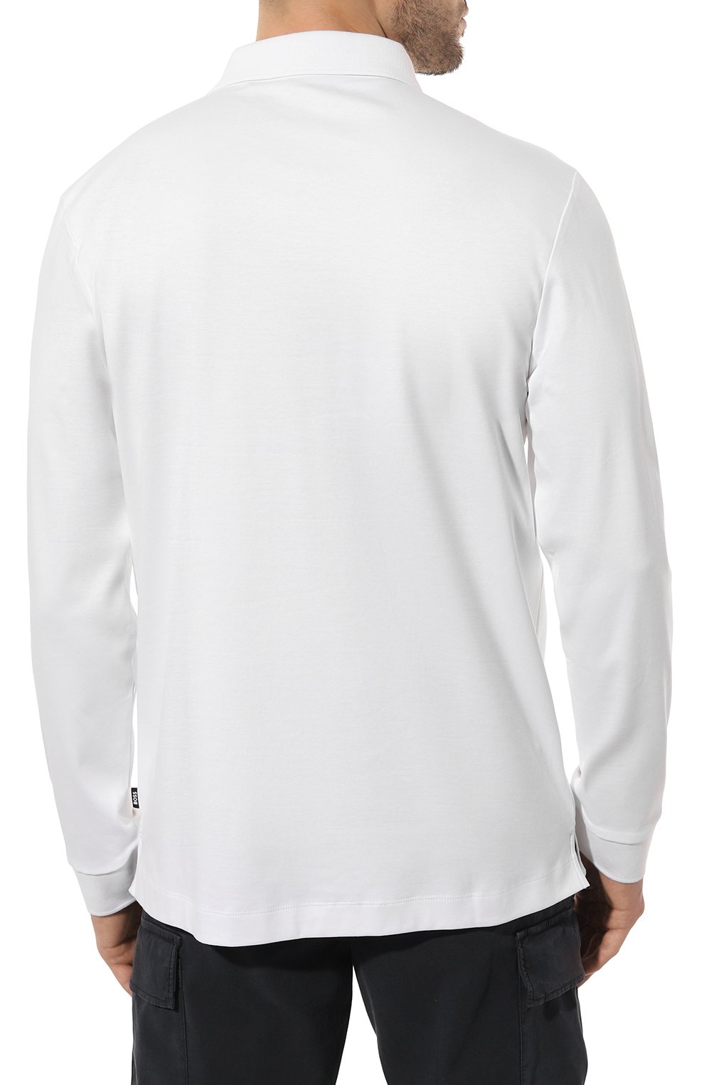 Хлопковое поло BOSS белого цвета по цене 17950 руб., арт. 50468392, фото 4 Хлопковое поло BOSS, арт. 50468392, фото 4