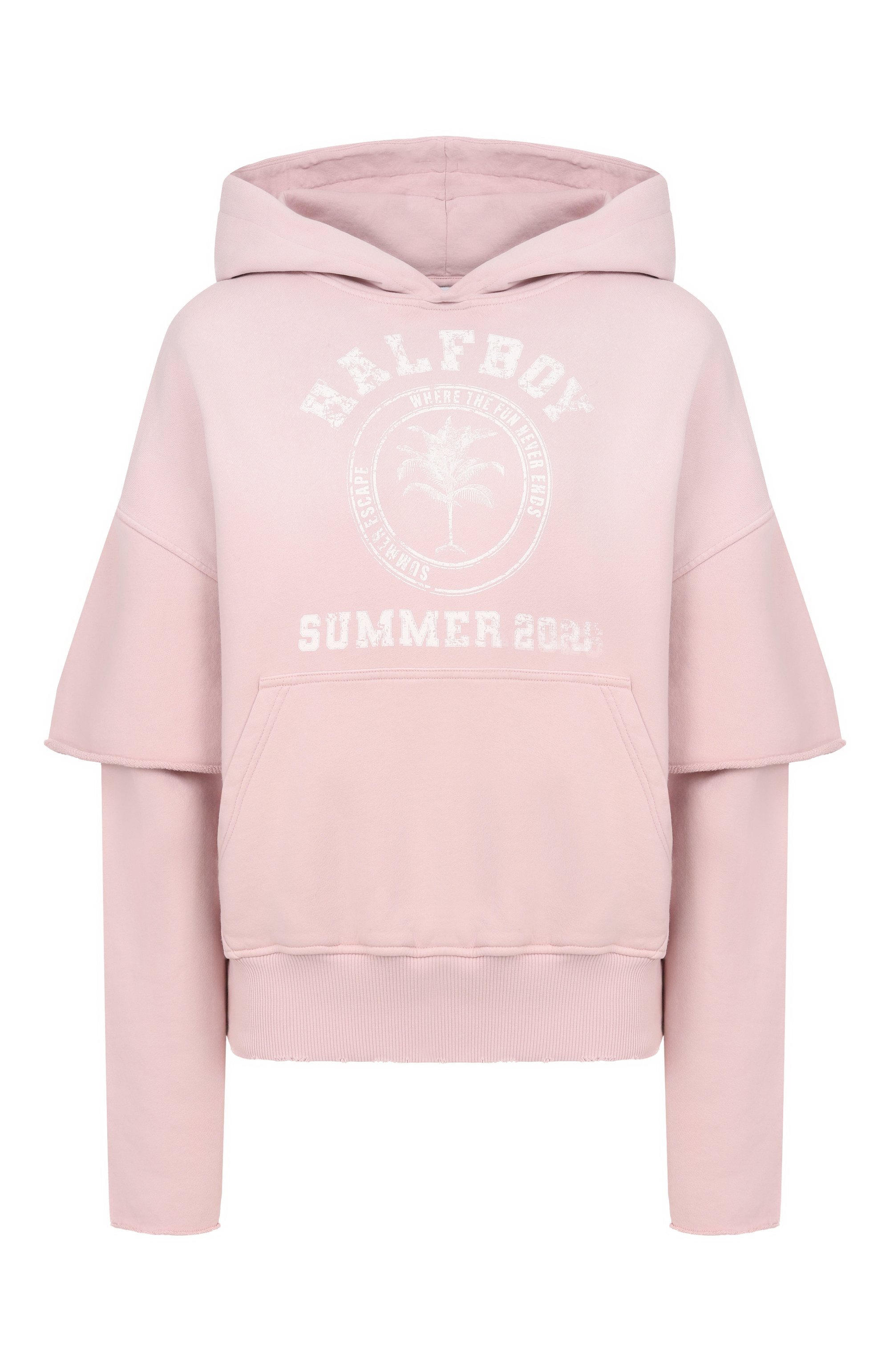 Хлопковое худи HALFBOY розового цвета по цене 54050 руб., арт. HS261WF003 FL001/VINTAGE H00DIE, фото 1 Хлопковое худи HALFBOY, арт. HS261WF003 FL001/VINTAGE H00DIE, фото 1