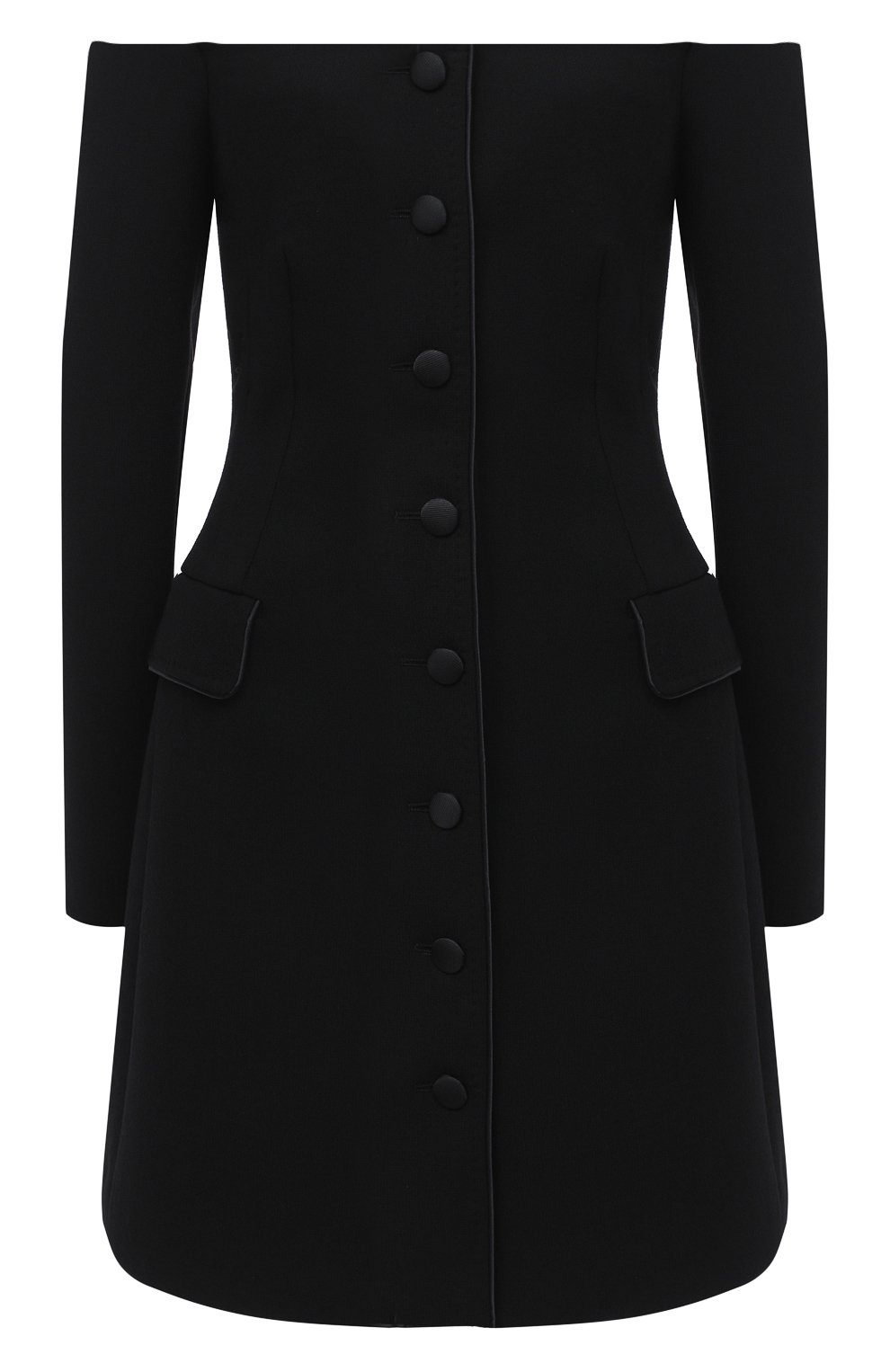 Шерстяное платье DOLCE & GABBANA черного цвета по цене 295000 руб., арт. F6J1KT/FUBD2, фото 1 Шерстяное платье DOLCE & GABBANA, арт. F6J1KT/FUBD2, фото 1