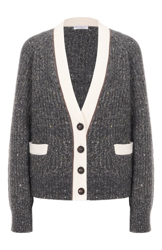 Кардиган из шерсти и кашемира Brunello Cucinelli MSJ545306 Серый MSJ545306