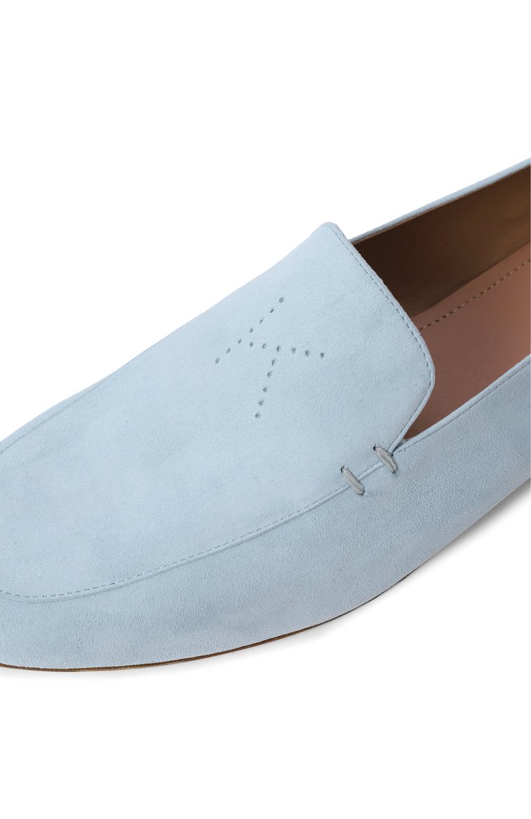 Женские замшевые лоферы KITON светло-голубого цвета, арт. D57803N01008 | Фото 7 (Материал внутренний: Натуральная кожа; Драгоценные камни: Проставлено; Каблук высота: Низкий; Материал сплава: Проставлено; Подошва: Плоская; Материал внешний: Замша, Натуральная кожа)